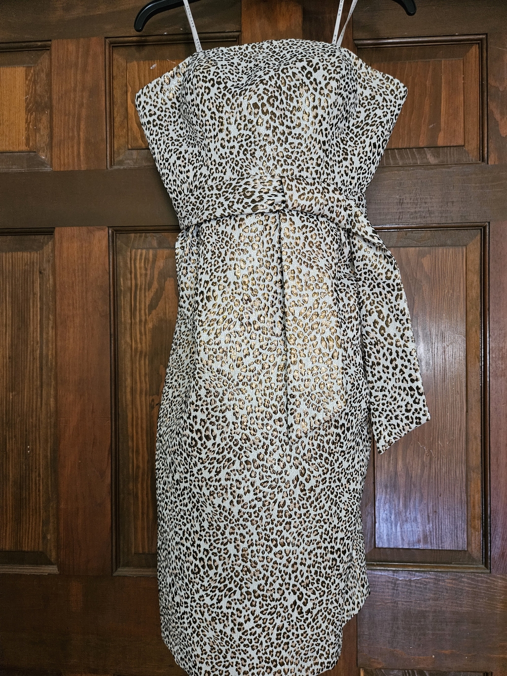 Strapless Animal-Print Sheath Dress Kay Unger